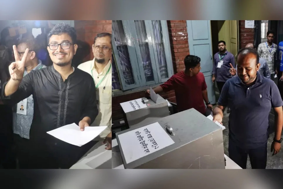 Shibir, Chhatra Dal-backed VP, GS candidates cast votes in DUCSU elections